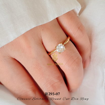 [MIRA MODA] R293 Classic Round Cut Dia Solitaire Engagement Ring