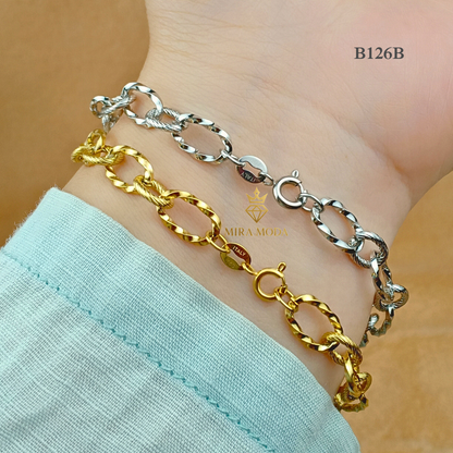 B126B – Twisted Chain Bracelet | MIRA MODA