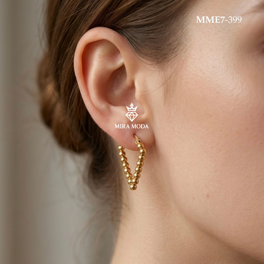 399-Bubble Triangle Hoop Earrings