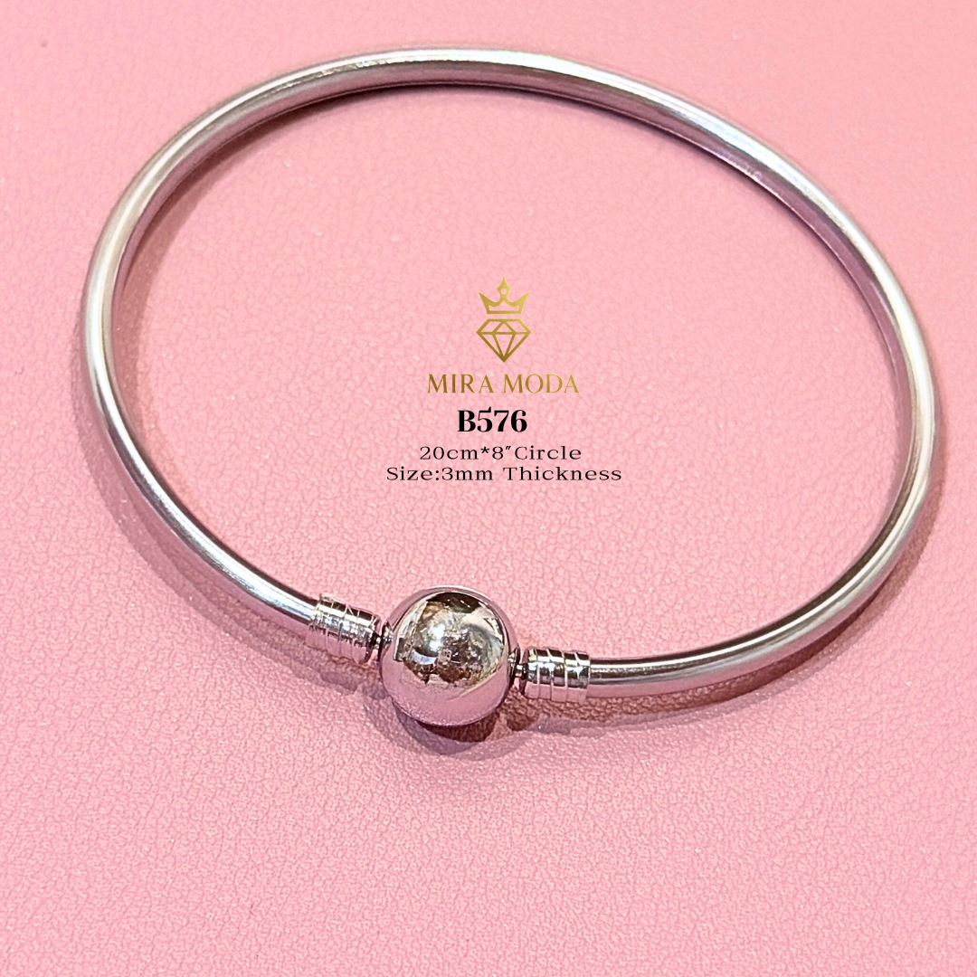 B576 Premium Gold Overlay Enchanted Circle Ball Bangle 20cm | MIRA MODA