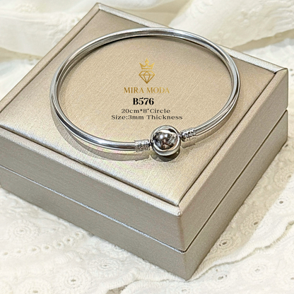 B576 Premium Gold Overlay Enchanted Circle Ball Bangle 20cm | MIRA MODA