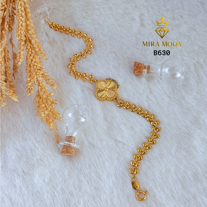 B630 Lucky Flower Bracelet For Men & Women Hypoallergenic Tarnish Resistant