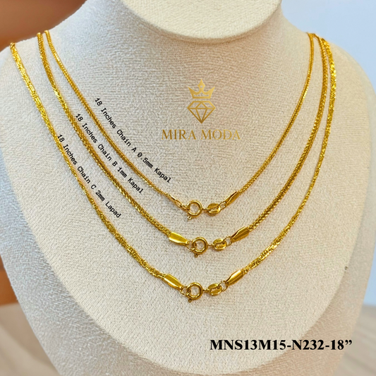 N232 Foxtail Link Necklace  | MIRA MODA