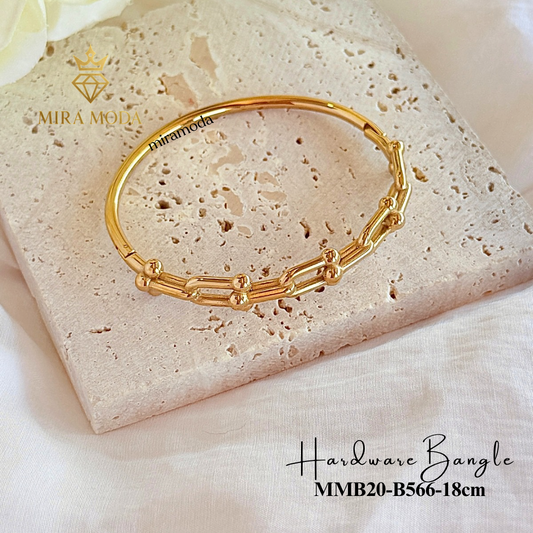 B556 Trendy U Shape Hardware Bangle 18cm | MIRA MODA