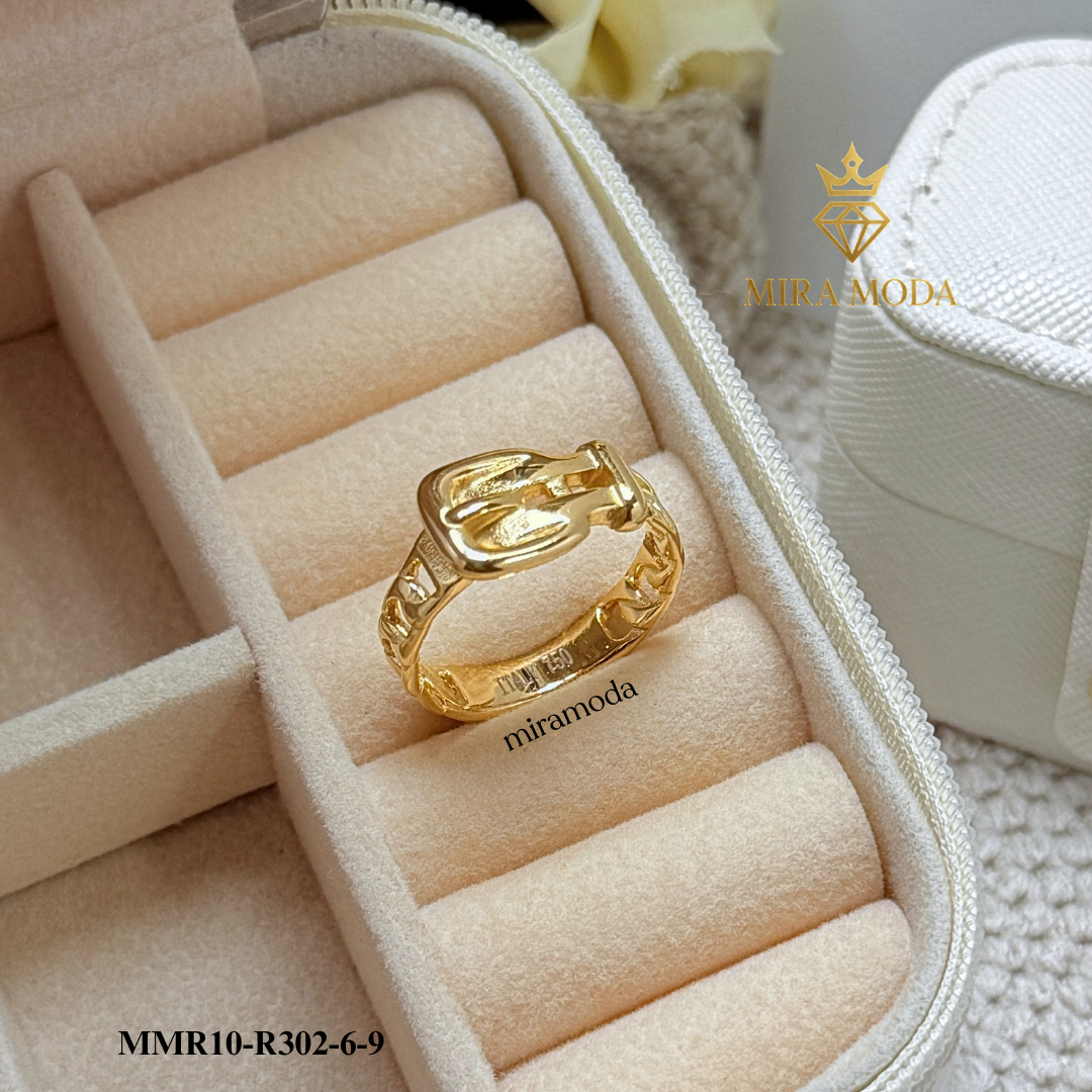 R302 Belt Design Ring Italy Gold Plated for Men & Women