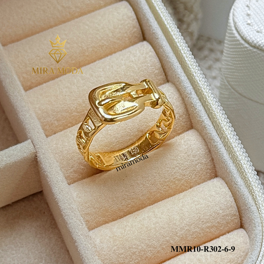 R302 Belt Design Ring Italy Gold Plated for Men & Women Tarnish Resistant Water Safe Hypoallergenic Daily Wear | Trendy | MIRA MODA