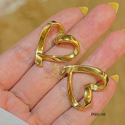 P001 -Trendy Electroform Open Heart Pendant Only Daily Wear | MIRA MODA
