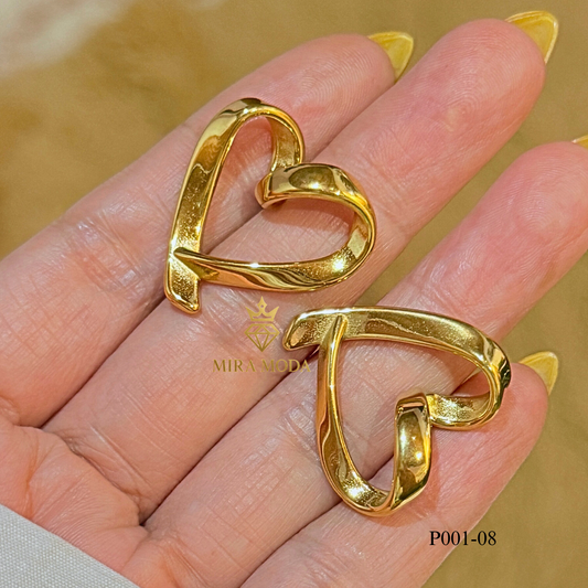 P001 -Trendy Electroform Open Heart Pendant Only Daily Wear | MIRA MODA